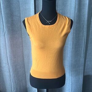 Theory Yellow Fitted Sleeveless Tank Top